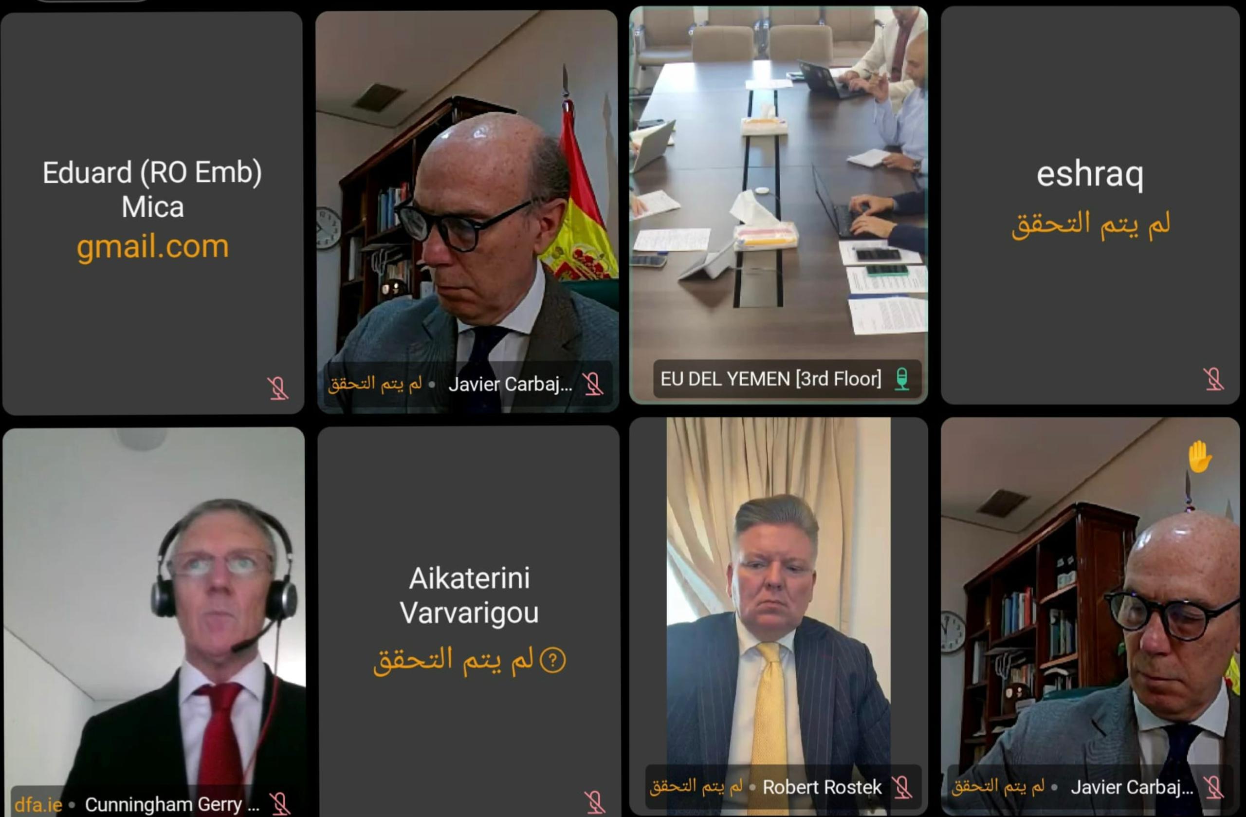 وزيرة الشؤون القانونية تبحث مع سفراء الاتحاد الأوروبي تعزيز التعاون المشترك ودعم البيئة التشريعية في اليمن