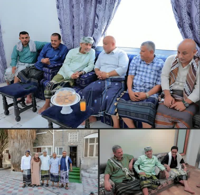 الصبيحي يزور أسر الشهيدين علي عنتر وعلي شائع هادي والفقيد سعيد صالح في عدن