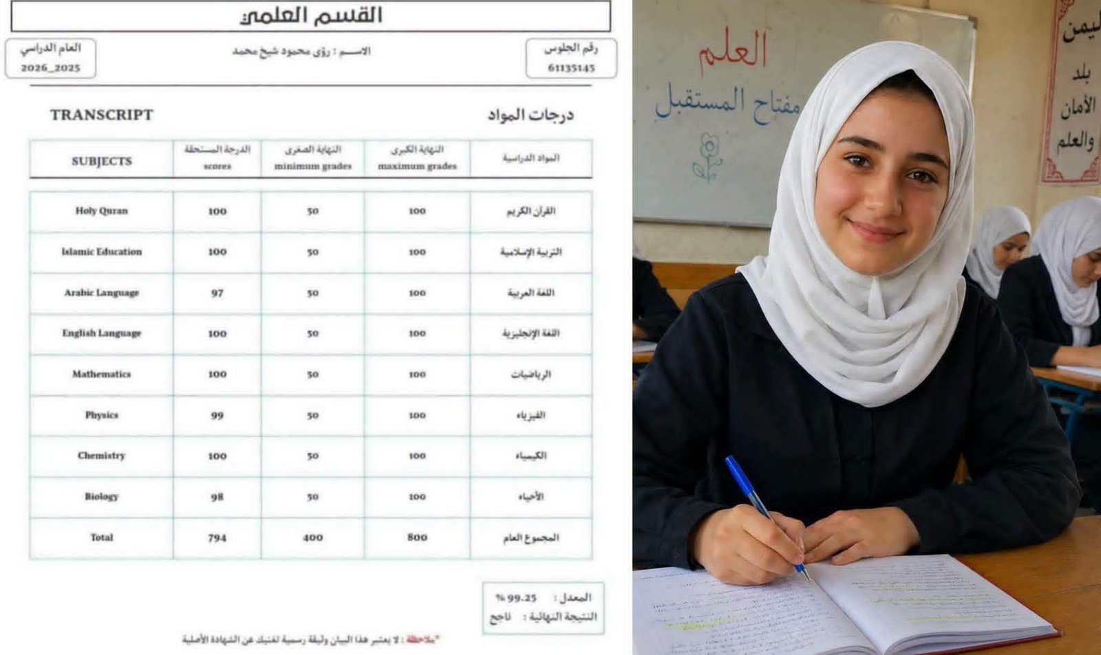 استبعاد طالبة سورية بمعدل 99.25% من أوائل الثانوية في اليمن يثير جدلاً ومطالب بالإنصاف